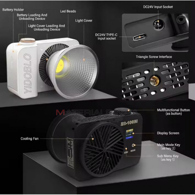 Лампа видеосвет LED Veron ZC-100Bi 100W 2700-7500K Лампа видеосвет LED Veron ZC-100Bi 100W 2700-7500K