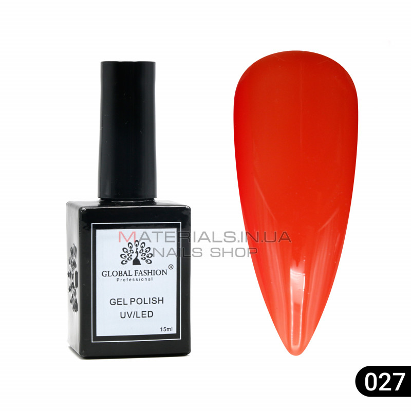 Гель лак Global Fashion, Gel polish 15 ml, 27