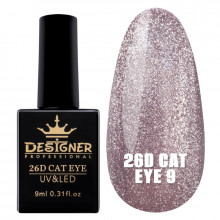 Гель-лак 26D Cat Eye №9, 9 мл., Дизайнер (Кошачий глаз)