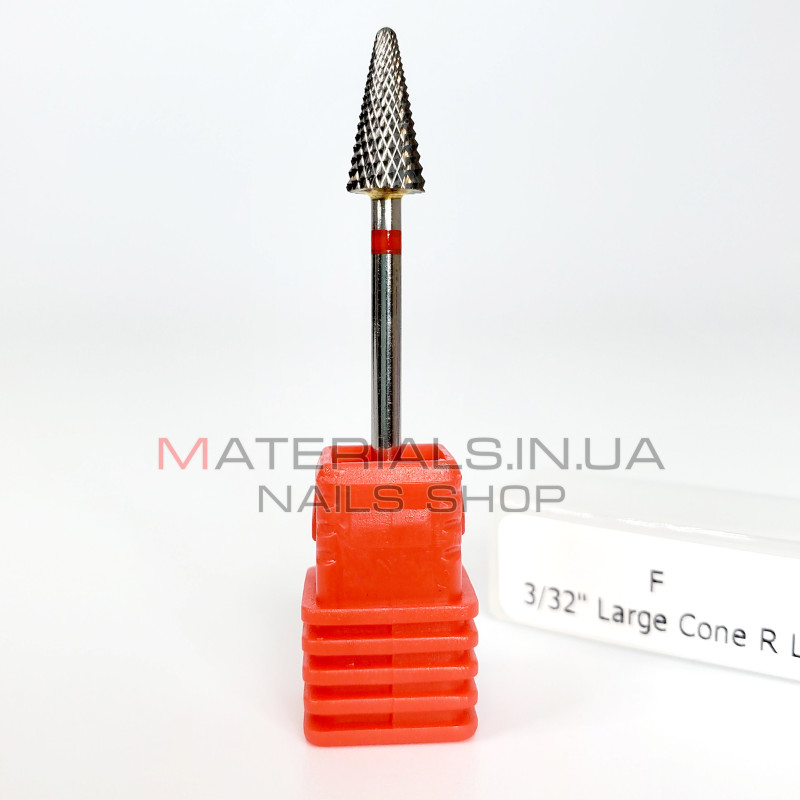 Твердосплавна насадка конус гострий, червона насічка (Large Cone RLF)