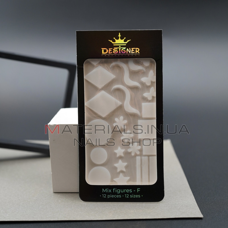 Nail Molds 12шт. (Mix figures - F) - Силіконові молди різних розмірів для дизайну нігтів та французького манікюру Дизайнер