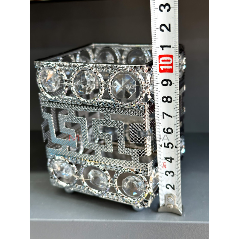 Підставка для пензлів із декоративним каменем Silver Square Підставка для пензлів із декоративним каменем Silver Square