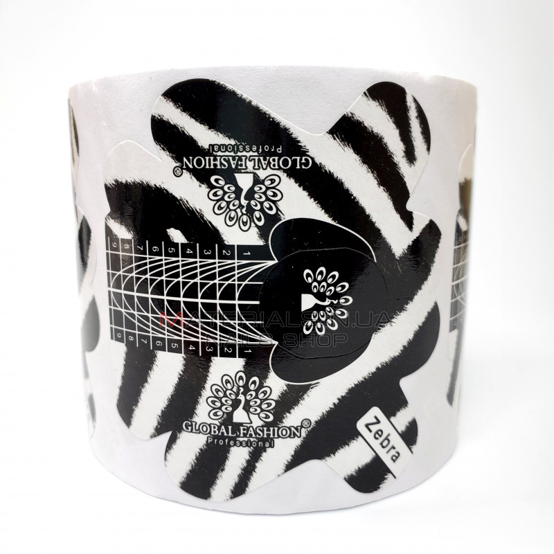 Одноразовые формы для ногтей, Zebra, 300 шт Одноразовые формы для ногтей, Zebra, 300 шт
