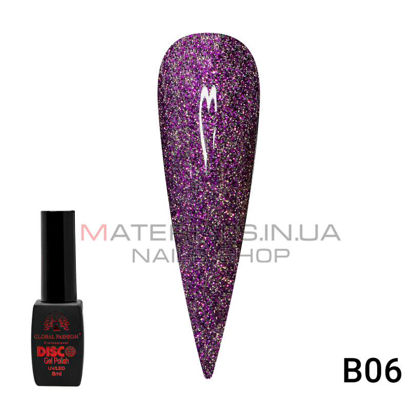 Гель лак Disco Gel Polish, Global Fashion, светоотражающий, 8 мл B06