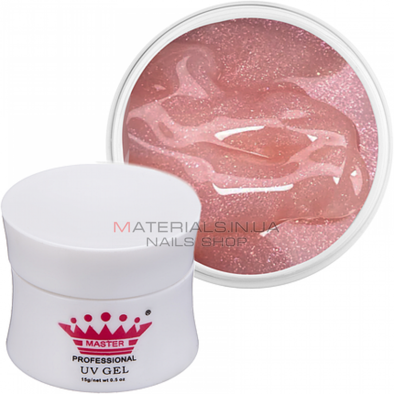 Моделирующий гель Master Professional YELLOWISH, 15 г розовый с шиммером Моделирующий гель Master Professional YELLOWISH, 15 г розовый с шиммером