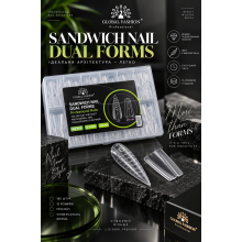 Верхні сендвіч-форми для нарощування нігтів Global Fashion, Sandwich Dual Nail Forms Stileto 180 шт