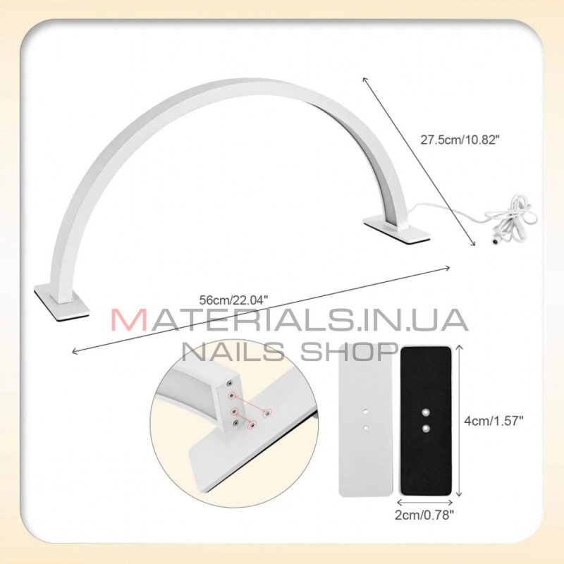 Безтіньова LED-лампа F-623, 25 Вт, 54 × 28 см — Black