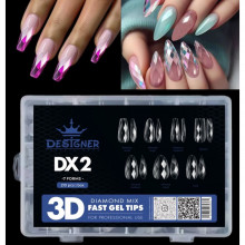 Diamond Mix Fast Gel Tips (DX2) - тіпси гелеві Дизайнер 7 форм, 336 шт/уп