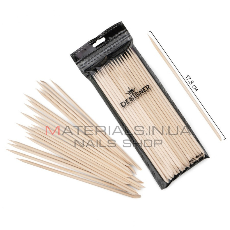Апельсинові палички 17,8 см, 50 шт. - Nail Wood Дизайнер