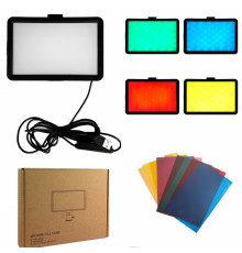 Лампа видеосвет LED 16 cm 6" 9 color filters 120 Lights USB 12W 2V