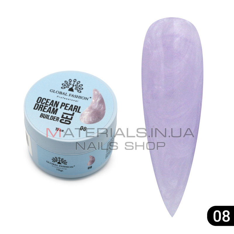 Гель для моделювання нігтів 15 г, Ocean Pearl Dream Builder Gel 08