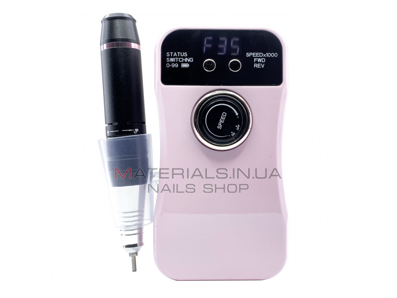 Фрезер для манікюру рожевий акумуляторний Nail Master ZS-230 35000 об/м фрезер портативний манікюрний ЗС 230