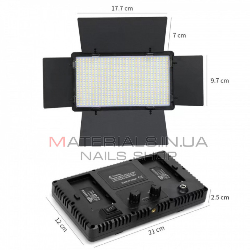 LED-відеосвітло Pro 600, панельне світло, 2 акумулятор(4400 мА·год), зарядний пристрій, сумка I