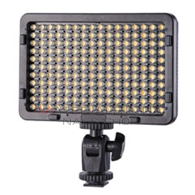 Накамерный видеосвет LED — PT-176S   2 COLORS (11W/1320LM/LED176 PCS/3200K-5600K)LED DISPLAY +Battery F550/7.2V/2400Mah+Charger