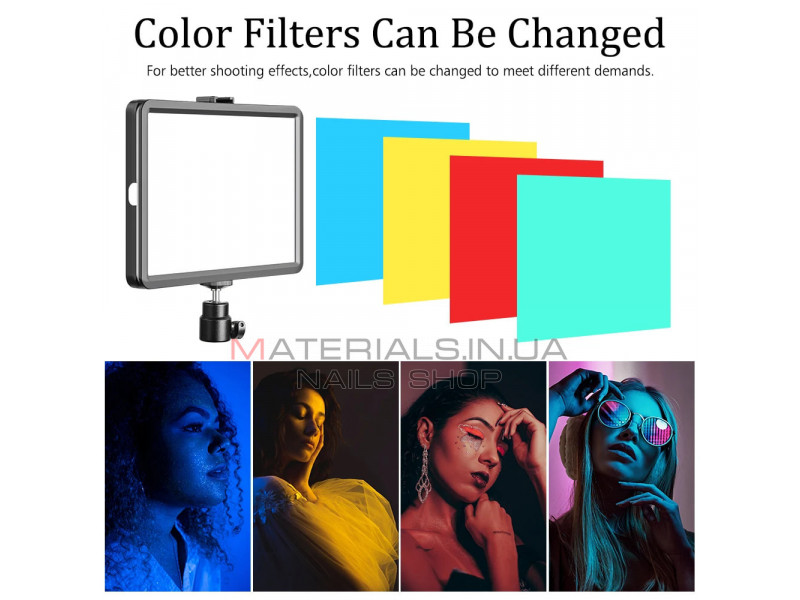 Лампа видеосвет LED 16 cm 6" 4 color filters 120 Lights USB 12W 2V