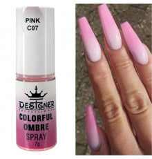 Colorful Ombre Spray, 7 г. Pink C07 (Рожевий) - спрей пудра Дизайнер для створення омбре на нігтях