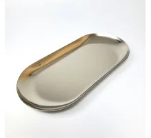 Лоток металлический для инструментов плоский (18х8,5 см), silver