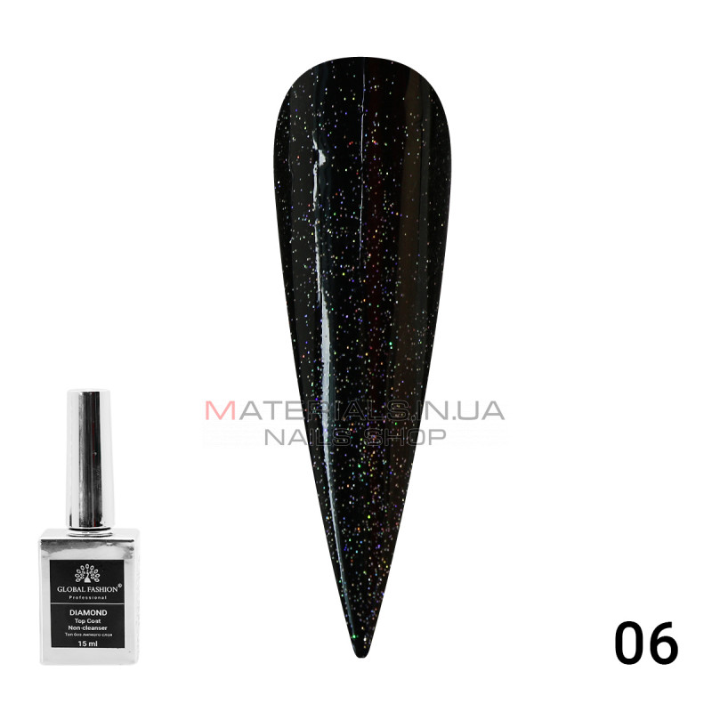 Топ із гліттером Galaxy Top Coat 06, 15 мл Топ із гліттером Galaxy Top Coat 06, 15 мл