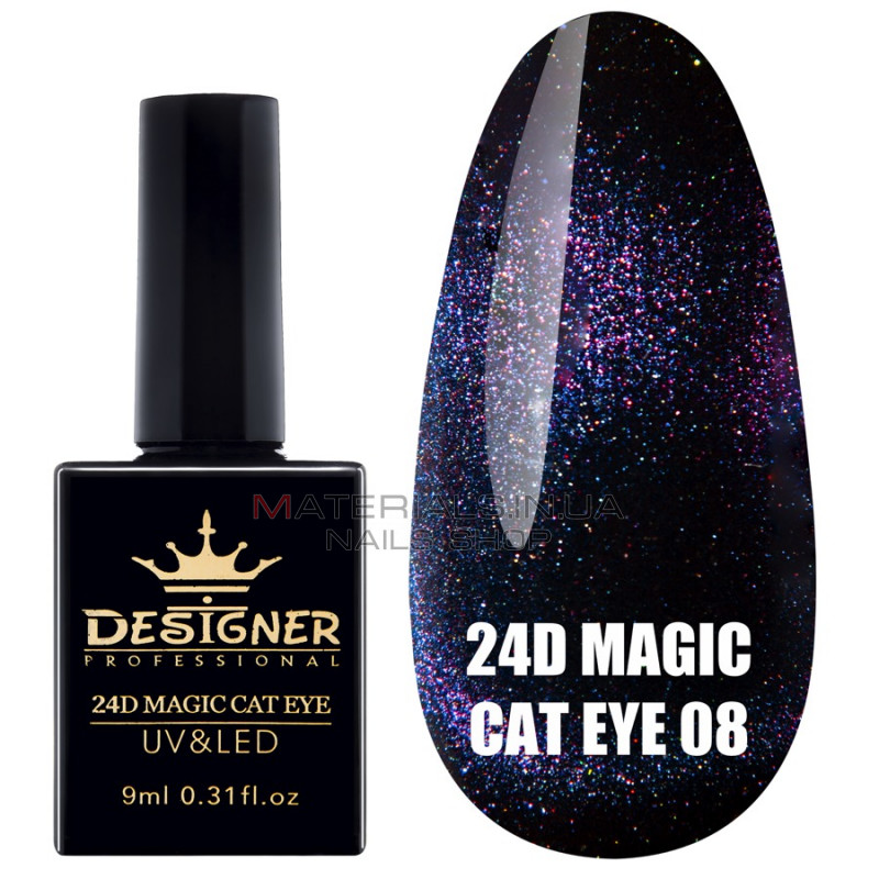 Гель-лак "Кошачий глаз" 24D Magic Cat Eye Designer Professional, 9мл. №08 Гель-лак "Кошачий глаз" 24D Magic Cat Eye Designer Professional, 9мл. №08