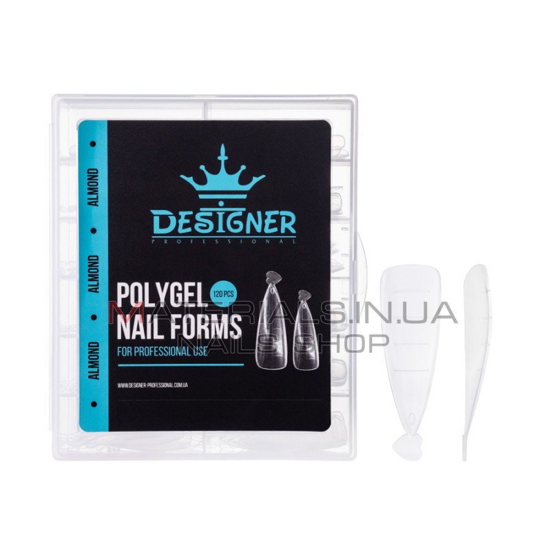 Polygel Nail Forms (Almond) - Верхні форми Дизайнер