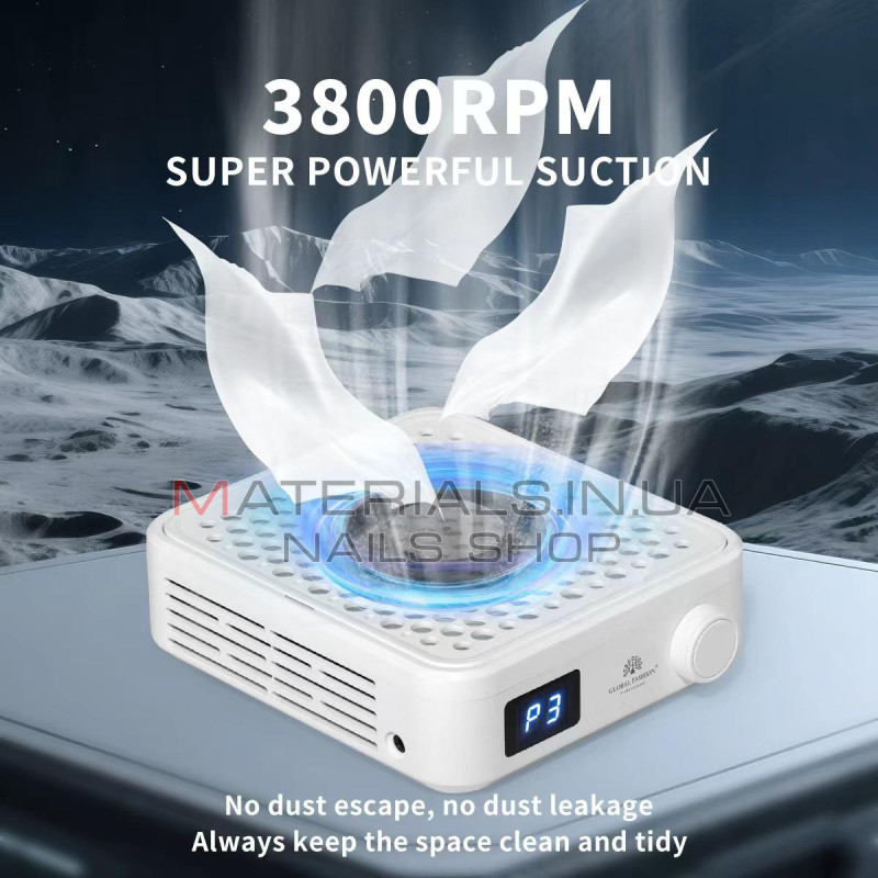 Витяжка для манікюру Global Fashion GFS-900 Pro (3800 об/хв), безщіткова турбіна