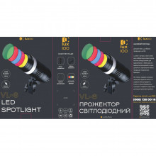 Светодиодный прожектор LED YM-80/VL6  Lux 100 RGB | 18x7.5 cm | RGB 5 Color | 3200K-6500K | Remote