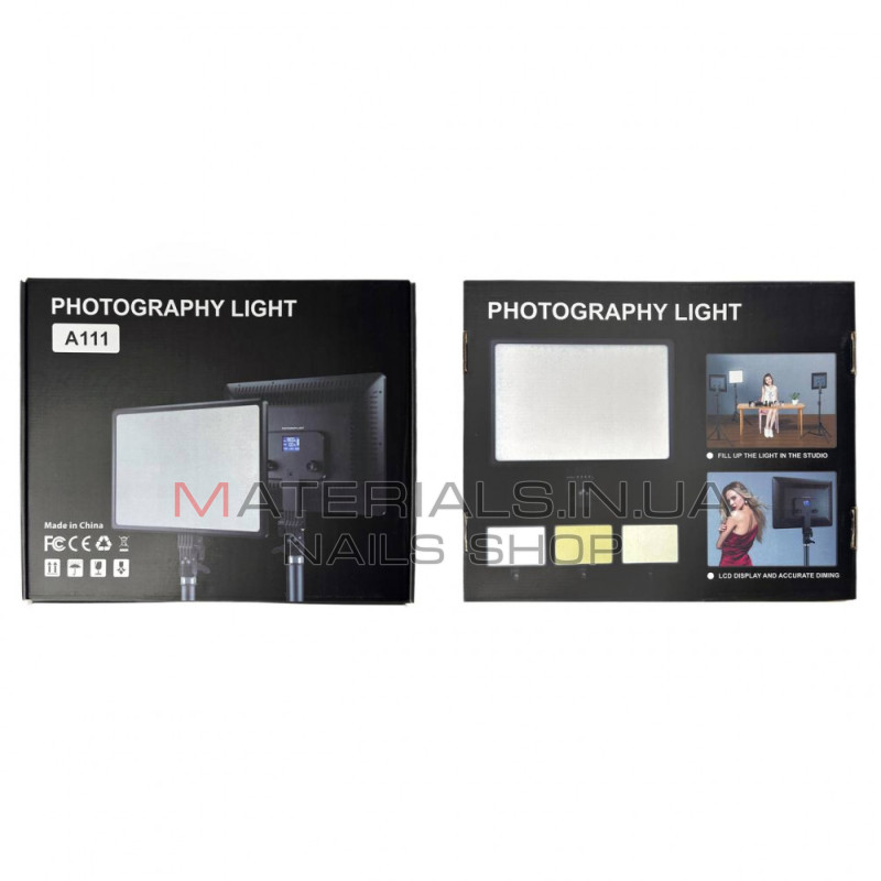 LED-відеосвітло A111, 33 × 25 см, 416 світлодіодів, 3200 K-5500 K