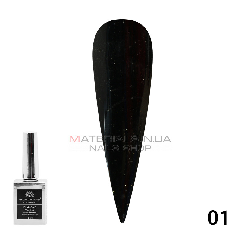 Топ із гліттером Galaxy Top Coat 01, 15 мл Топ із гліттером Galaxy Top Coat 01, 15 мл