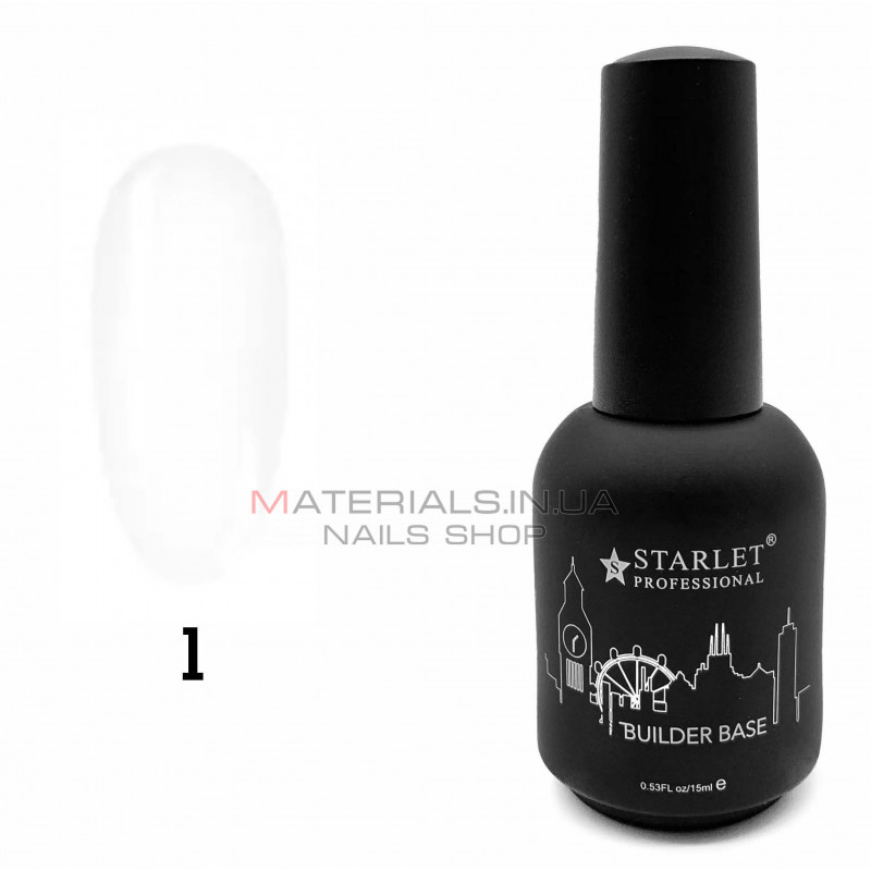 База для наращивания Builder Base Starlet Professional Clear №001, 15 мл прозрачный База для наращивания Builder Base Starlet Professional Clear №001, 15 мл прозрачный