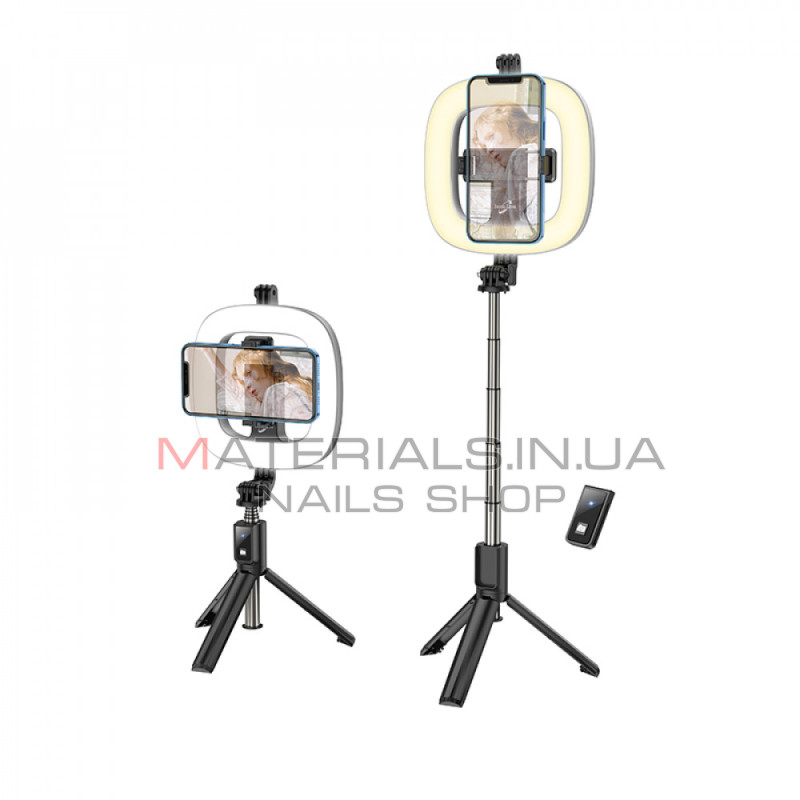 Монопод Tripod Hoco LV03 Plus, заповнювальне світло, 0,10 м — black