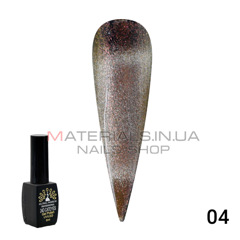 Гель лак кошачий глаз 24D Wild 04