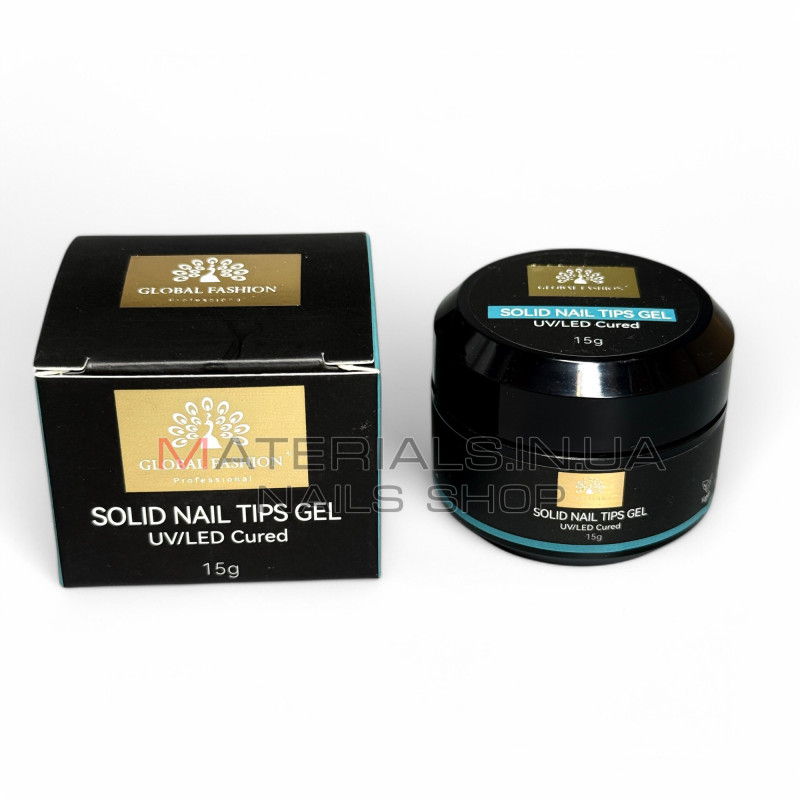 Гель для гелевих типс у баночці Global Fashion Extension UV Gel For Tips Clear, 15г