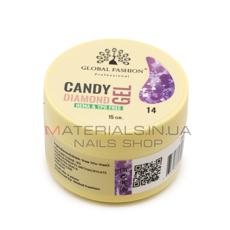Гель для моделювання нігтів 15 г, Diamond Builder Gel 14