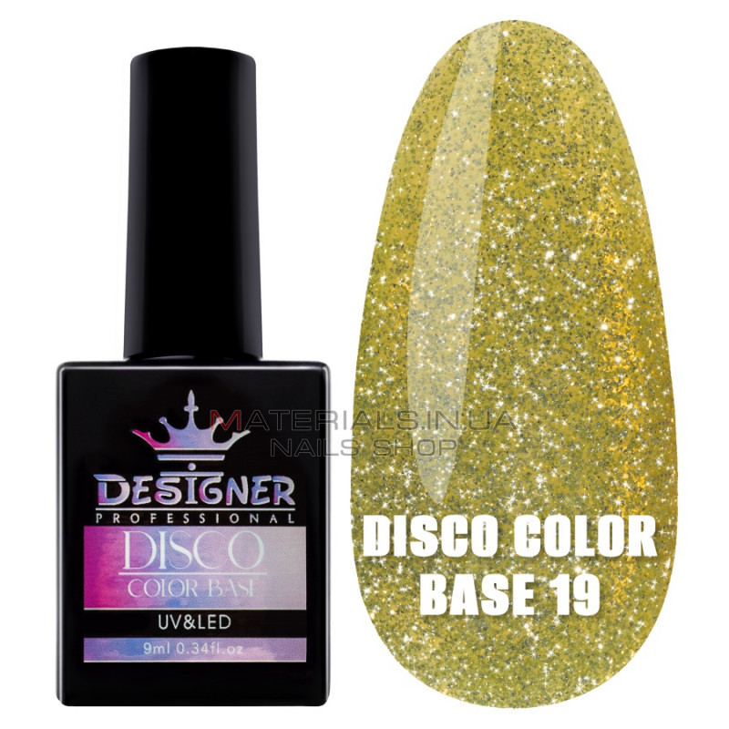 Светоотражающее базовое покрытие №19 (Лимонный), 9 мл. - Disco Color Base Дизайнер Светоотражающее базовое покрытие №19 (Лимонный), 9 мл. - Disco Color Base Дизайнер