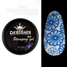 Stamping Gel Paint 3-1 (S6 Синій), 5 мл. - Гель фарба Дизайнер