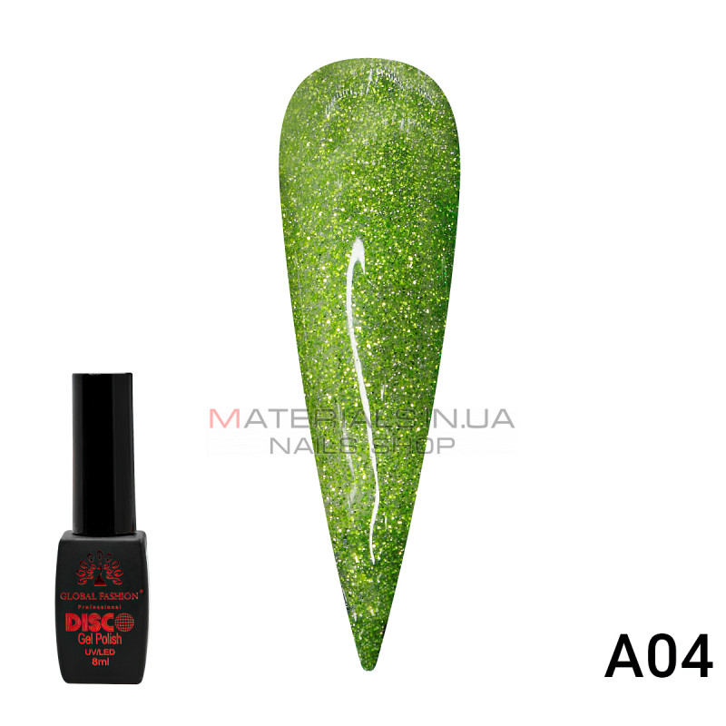 Гель лак Disco Gel Polish, Global Fashion, світловідбивний, 8 мл A04