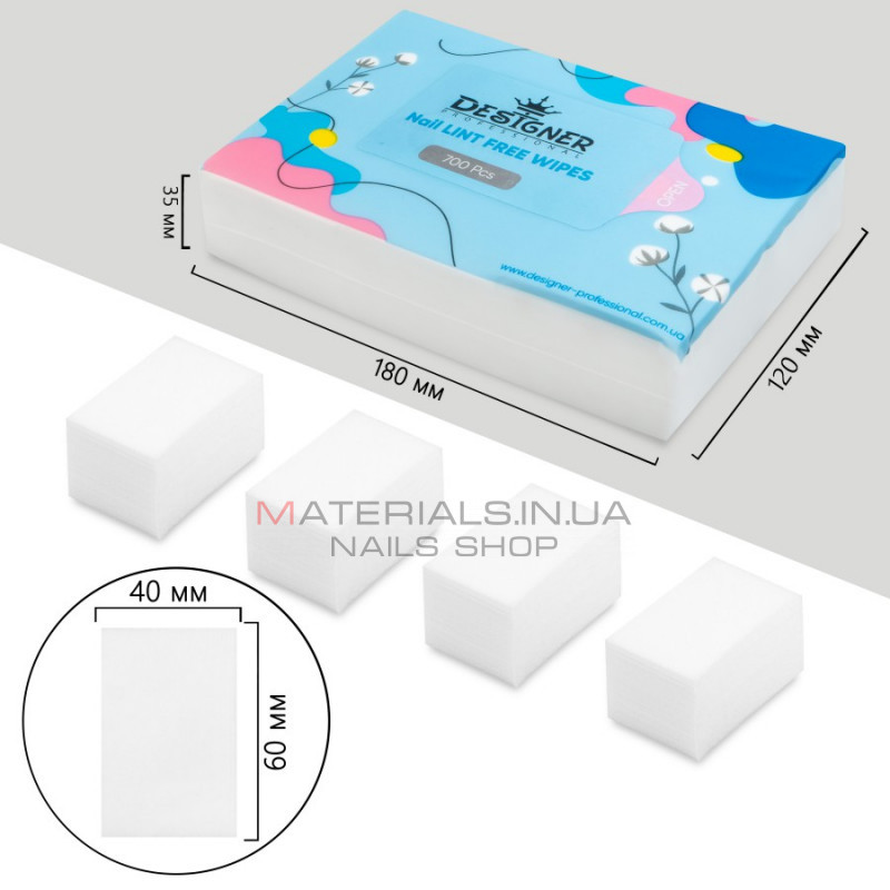 Безворсовые салфетки 700 шт./уп. (Белые) - Lint free wipes Дизайнер Безворсовые салфетки 700 шт./уп. (Белые) - Lint free wipes Дизайнер