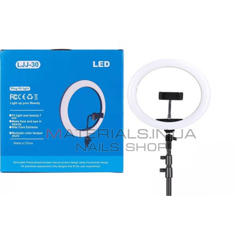 Кільцева LED-лампа LJJ-30, 30 см, 12″, 168 світлодіодів, USB