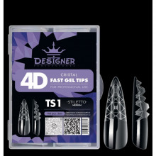 Crystal Fast Gel Tips (Stiletto Medium TS1) - типси гелеві з шипами Дизайнер 120 шт/уп