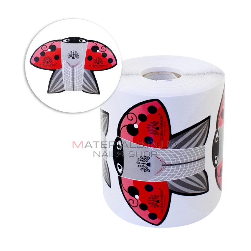 Формы для наращивания ногтей Global Fashion Божья коровка. 300 шт.