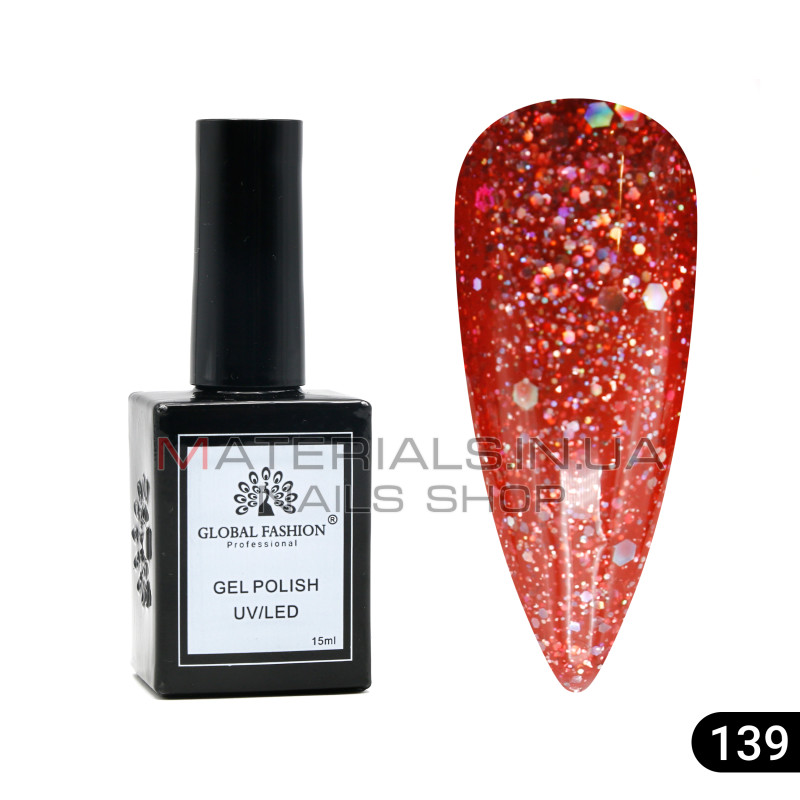 Гель лак Global Fashion, Gel polish 15 ml, 139