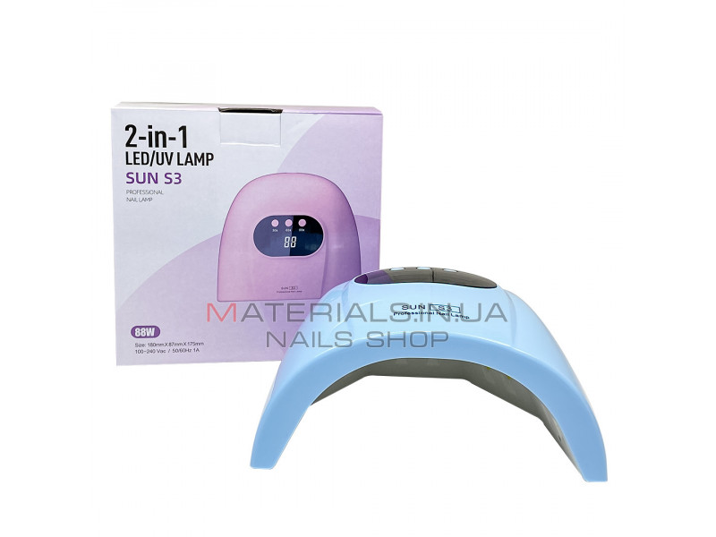 Лампа для манікюру САН, лампа для гель лаку SUN S3 LED\UV 88 Вт потужна манікюрна лампа