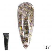 Цветной полигель с глиттером 07, Global Fashion, 30 гр