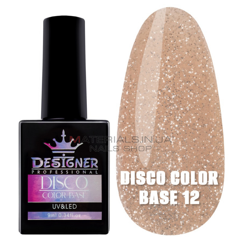Світловідбивне базове покриття №12 (Шампань), 9 мл. - Disco Color Base Дизайнер
