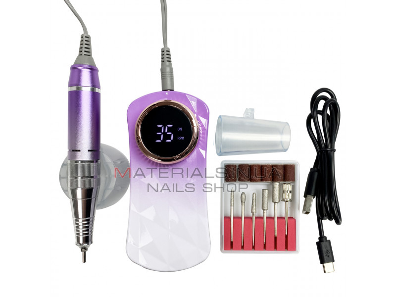 Фрезер для манікюру акумуляторний 35000 оборотів Nail Drill ZS 236 violet фрезер для манікюру портативний