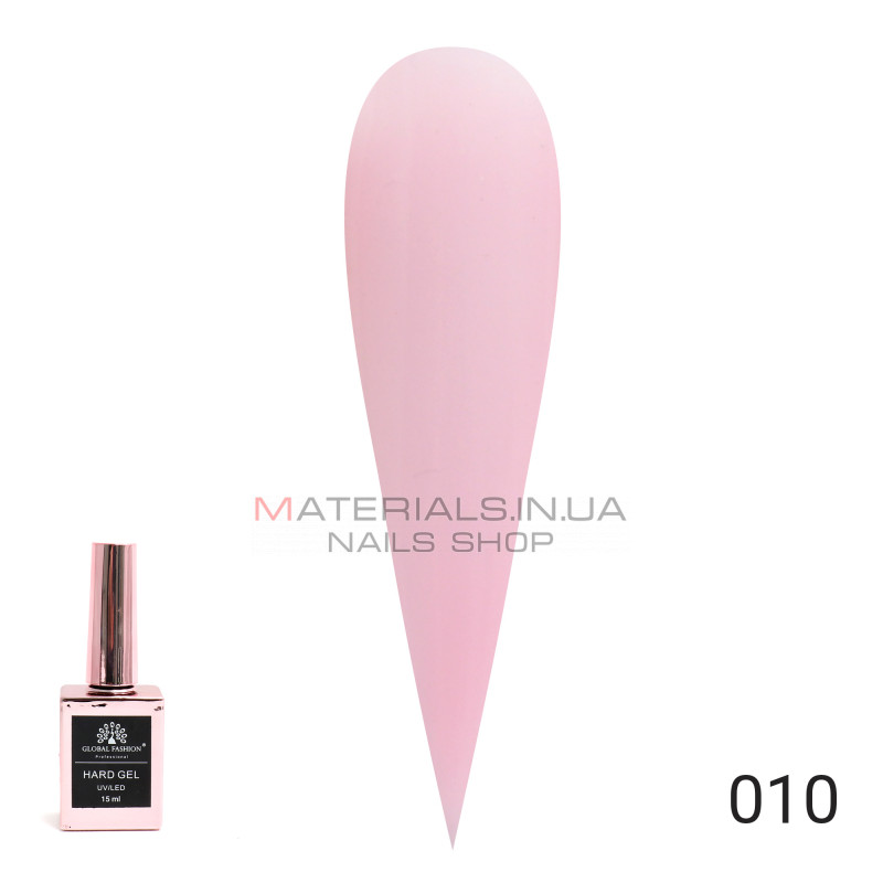 Твердий гель (Hard Gel) 15 мл Global Fashion, 10 Твердий гель (Hard Gel) 15 мл Global Fashion, 10