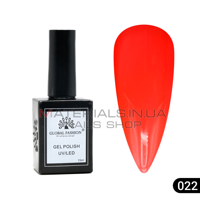 Гель лак Global Fashion, Gel polish 15 ml, 22