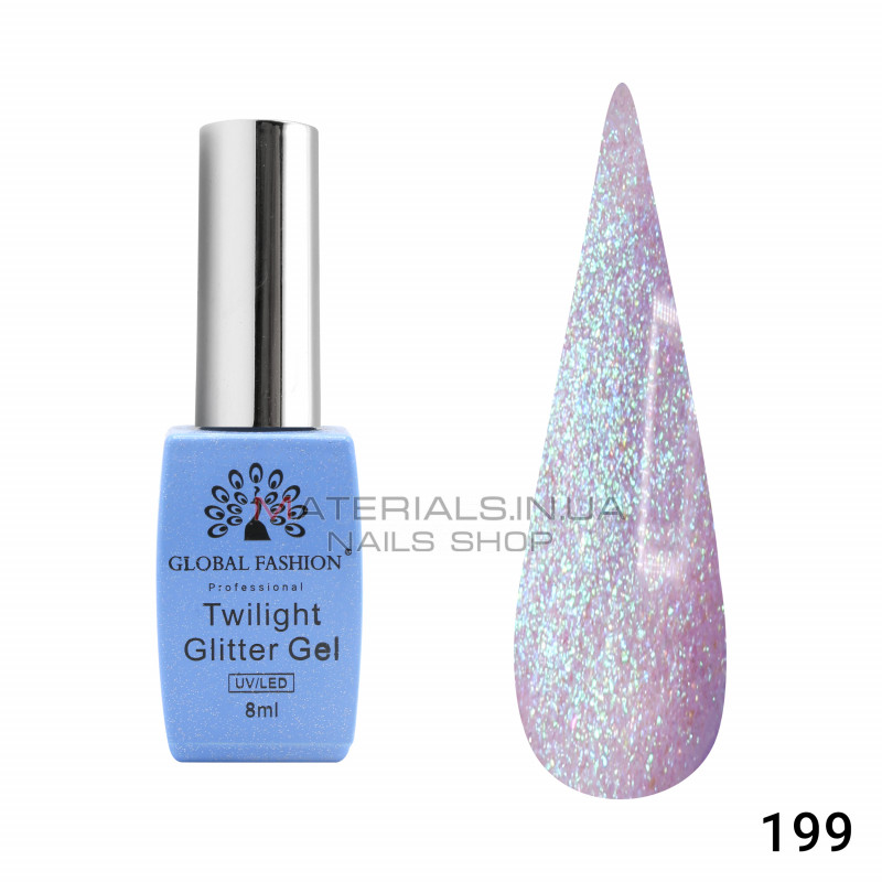 Гель лак Twilight Glitter 8 мл, 199 Гель лак Twilight Glitter 8 мл, 199