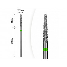 Твердосплавная фреза для снятия гель-лака mART M-102 Конус Green 2*14