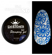 Stamping Gel Paint 3в1 (S6 Синий), 5 мл. - Гель краска Дизайнер